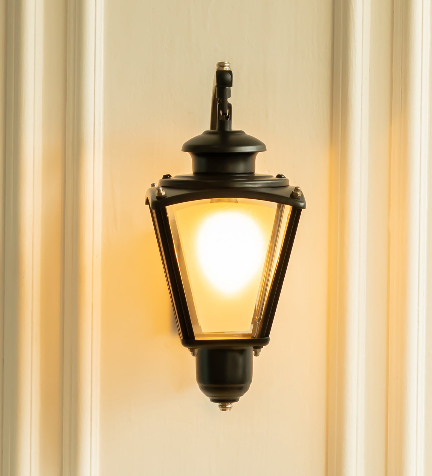 Black Waterproof Lantern Wall Light
