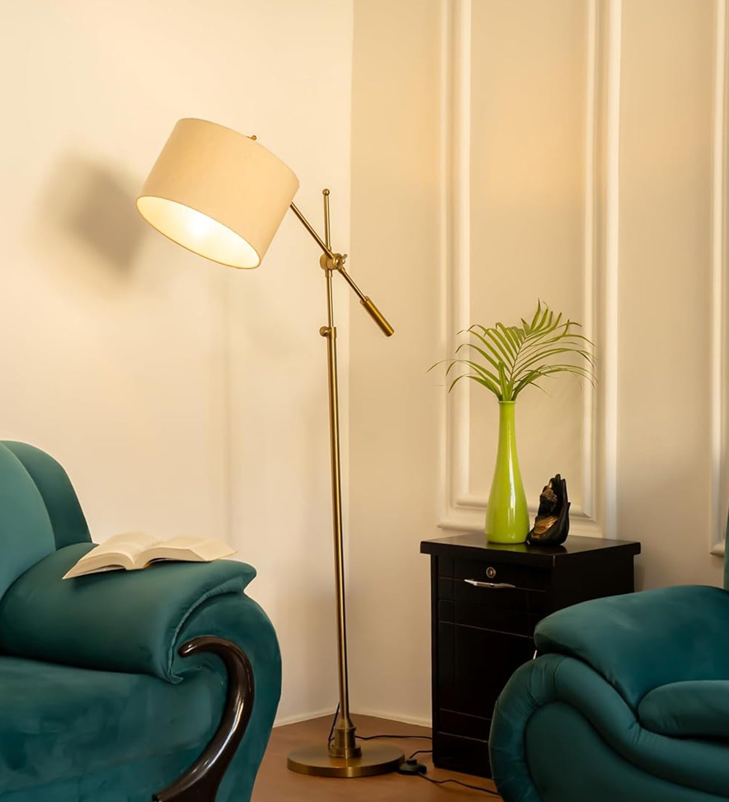 Antique Brass Adjustable Task Floor Lamp β Tall