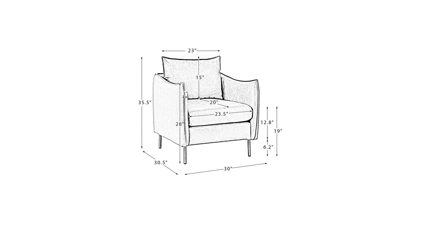 Lucas Accent Chair Beige | Mid Century Accent Chair Light Beige