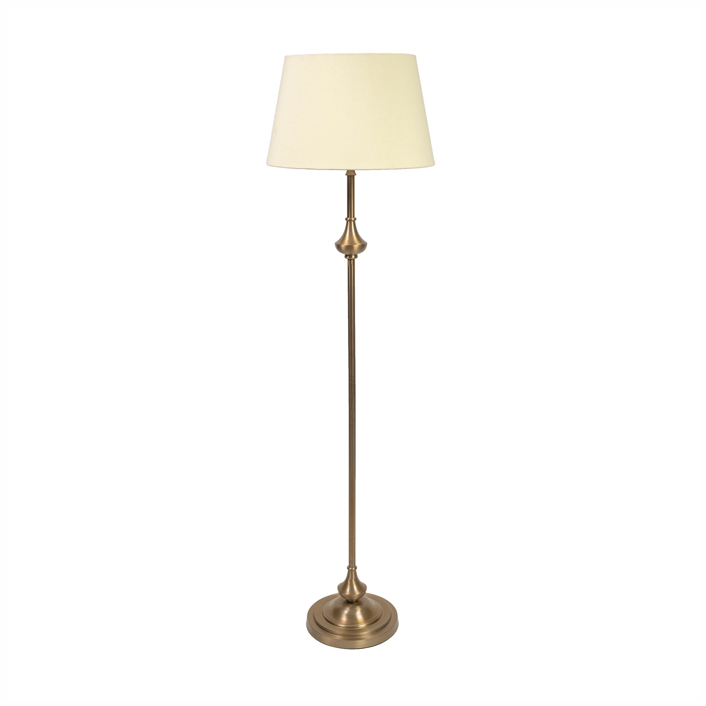 Royal Antique Brass Floor Lamp (5 ft) β Cream Shade