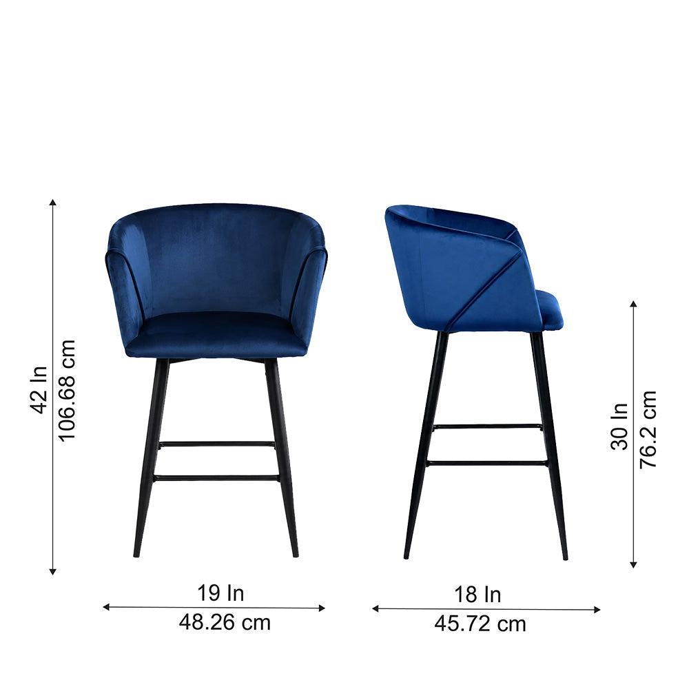 Blue Velvet Bar Stool