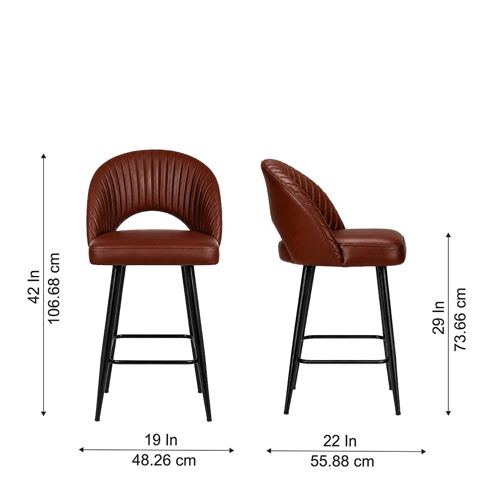 Elmore Brown Faux Leather Bar Stool