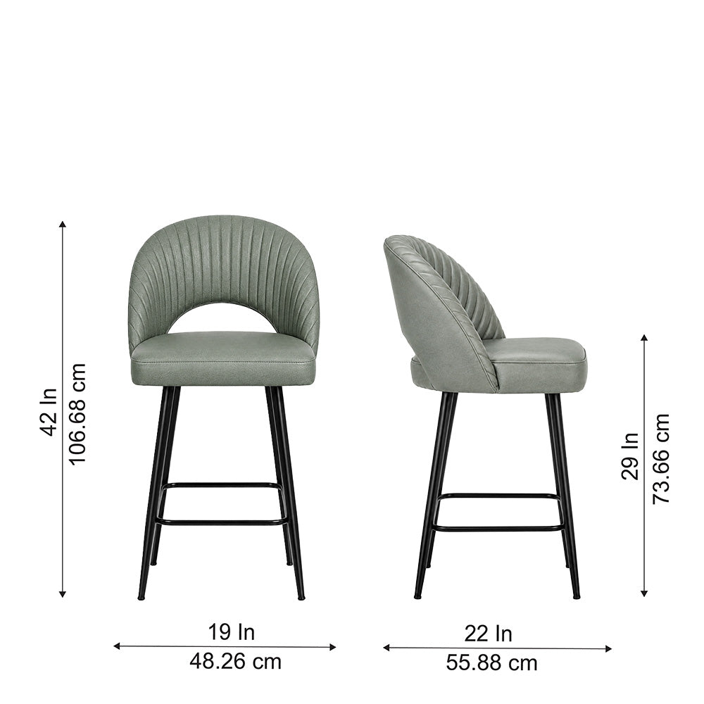 Elmore Sage Faux Leather Bar Stool