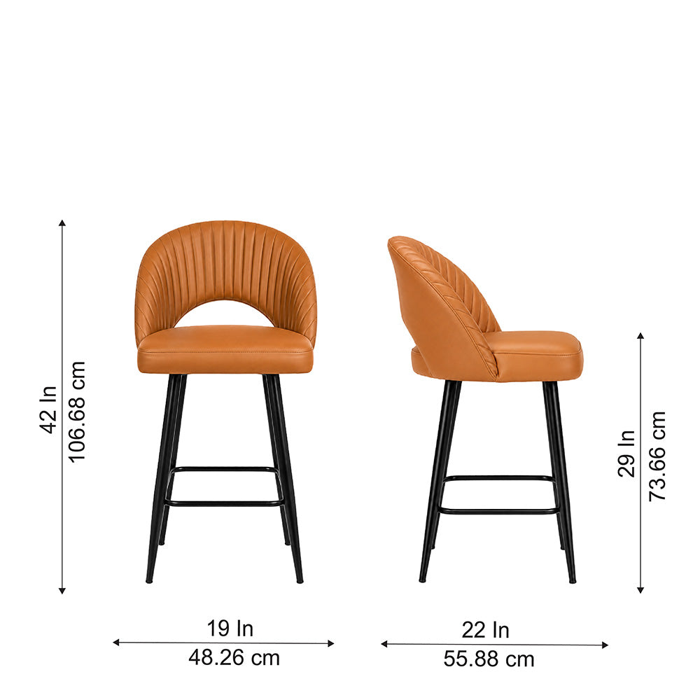 Elmore Tan Faux Leather Bar Stool