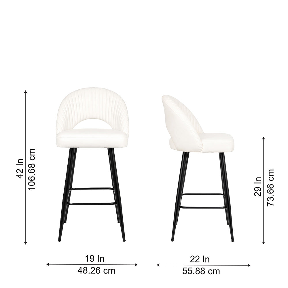 Elmore White Faux Leather Bar Stool