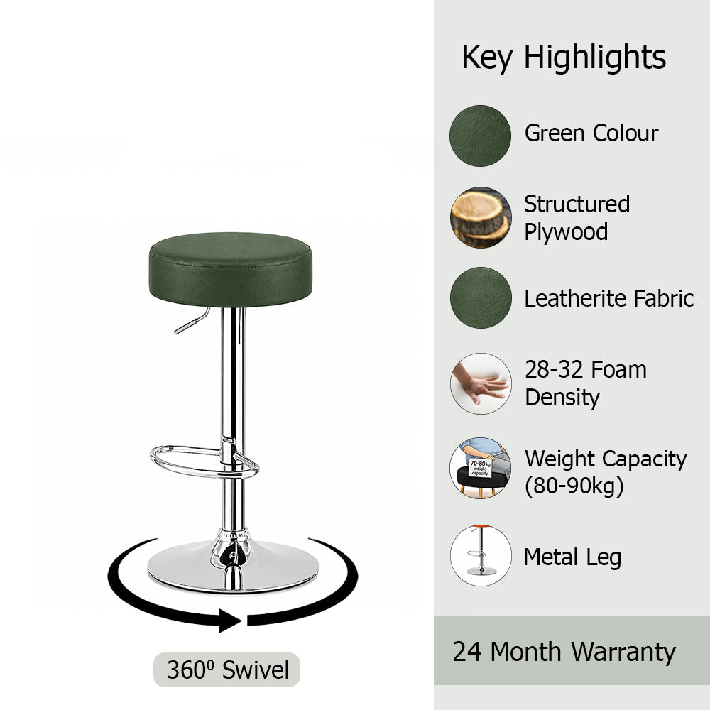 Linon Green Adjustable Bar Stool