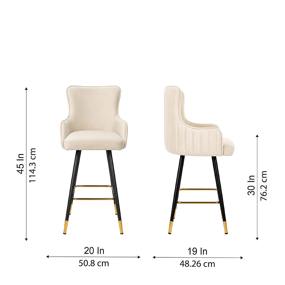 Nolen Beige Upholstered Bar Stool