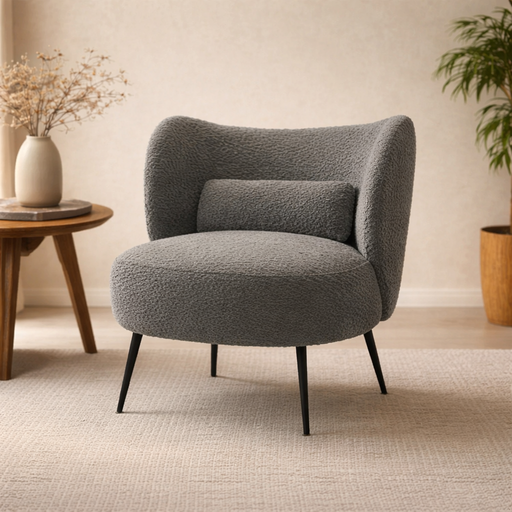 Collin Accent Chair Grey | Wooden Frame Accent Chair Grey