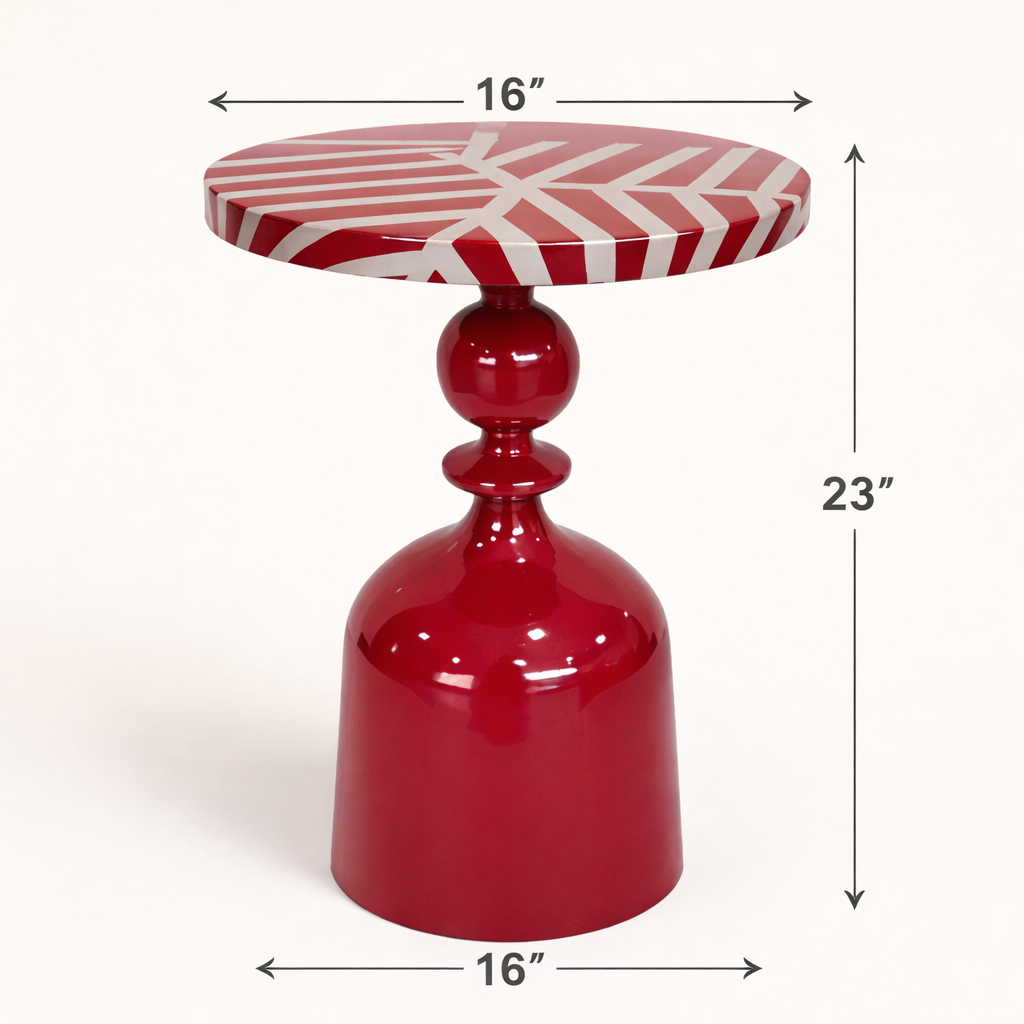 Orion Ember Luxe Iron Pedestal Accent Table