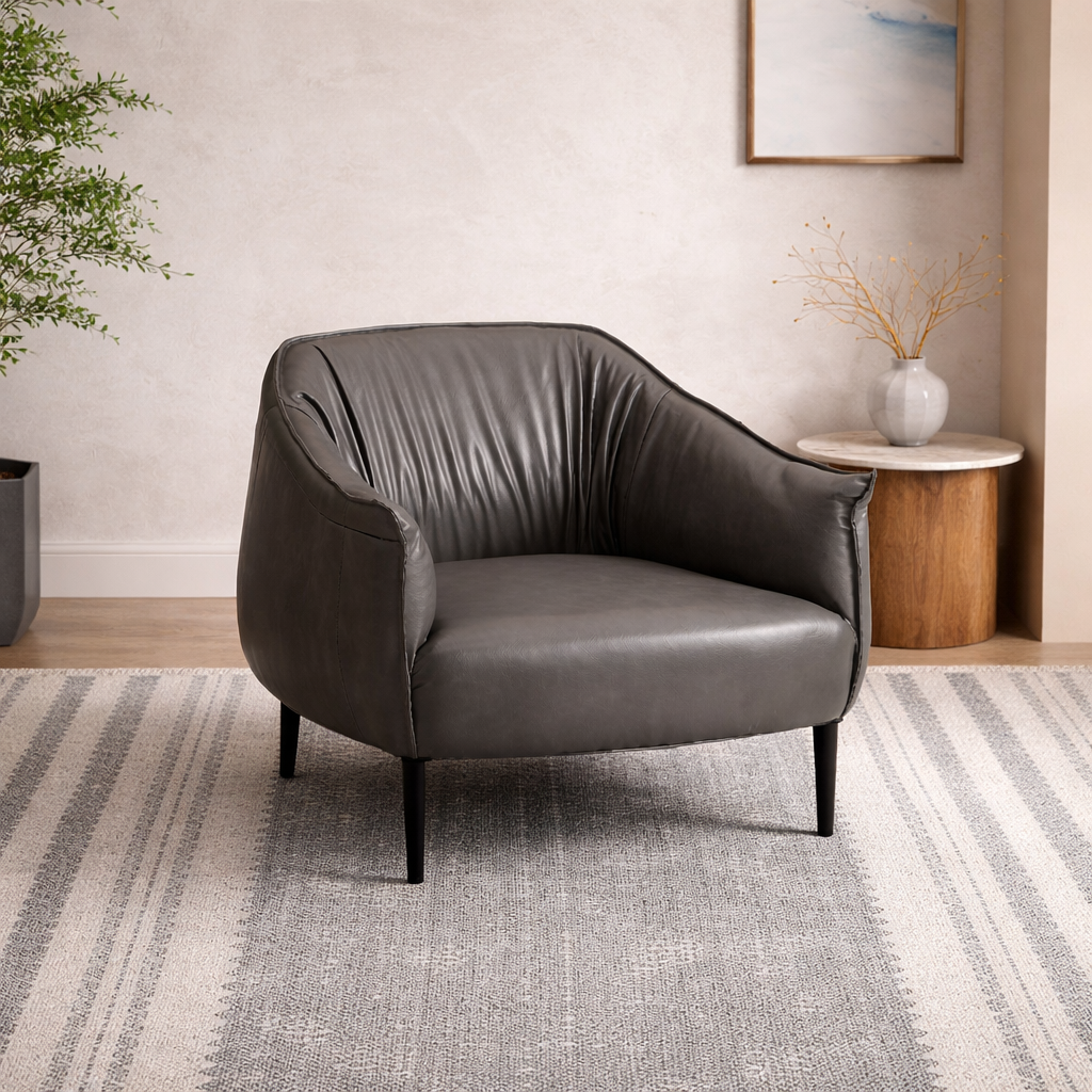 Almeda Accent Chair Grey | Modern Lounge Chair Cement Grey
