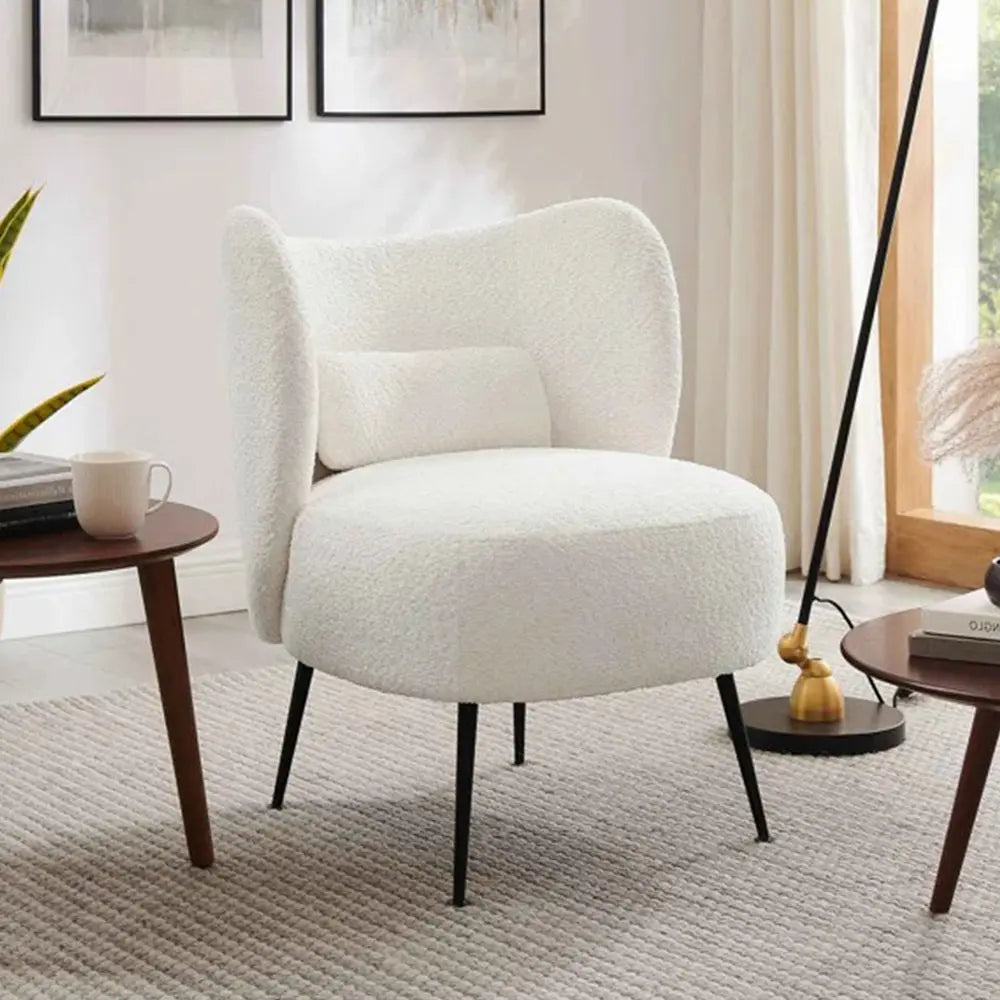Collin Accent Chair White | Wooden Frame Accent Chair White