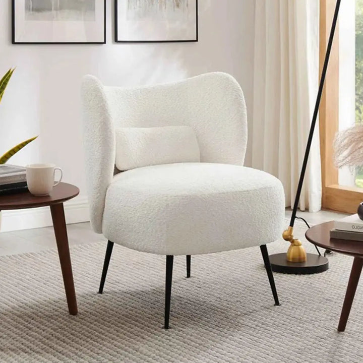 Collin Accent Chair White | Wooden Frame Accent Chair White