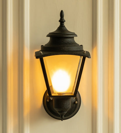 Matt Black Waterproof Lantern Wall Light