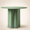 Olive Crest Iron Round Table – Modern Green Pedestal Side Table