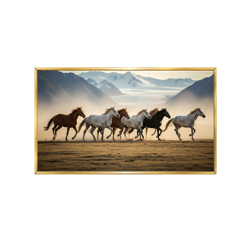 Horse Herd Sunset Wall Painting | Canvas Wall Art for Living Room, Bedroom & Office