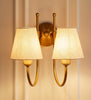 Double Hockey Wall Lamp with Off White Shade