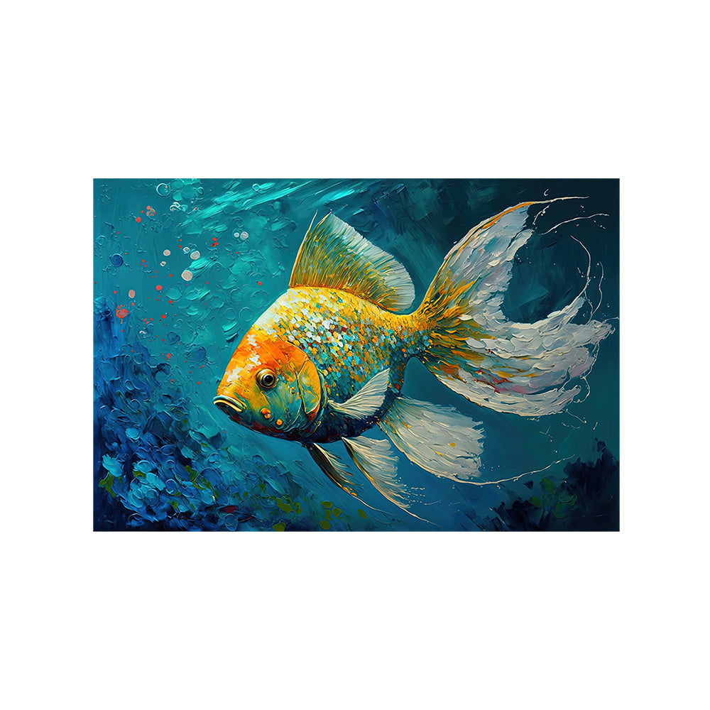 Sea Turtle Underwater Wall Painting | Canvas Wall Art for Living Room, Bedroom & Office