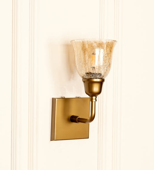Elbow Wall Lamp with Crackled Cup Glass