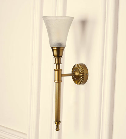 Corrugated Wall Lamp with Frosted Hammered Glass