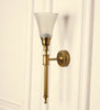 Corrugated Wall Lamp with Frosted Hammered Glass