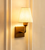 Elbow Wall Lamp with Off White Fabric Shade