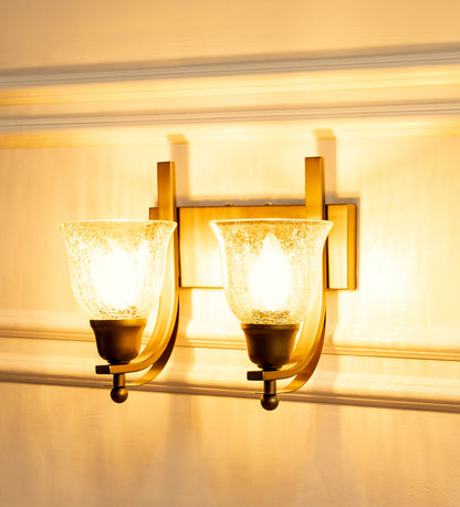 Double J Wall Lamp with Crackled Cup Glass