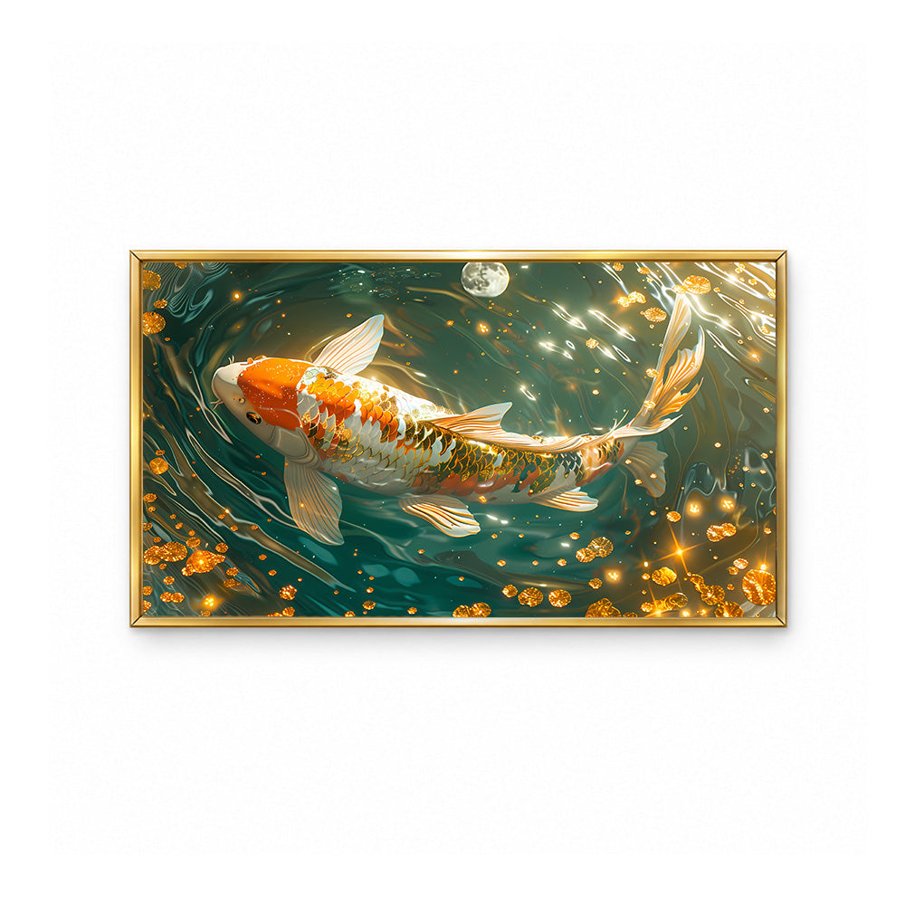 Koi Pond Wall Painting | Canvas Wall Art for Living Room, Bedroom & Office