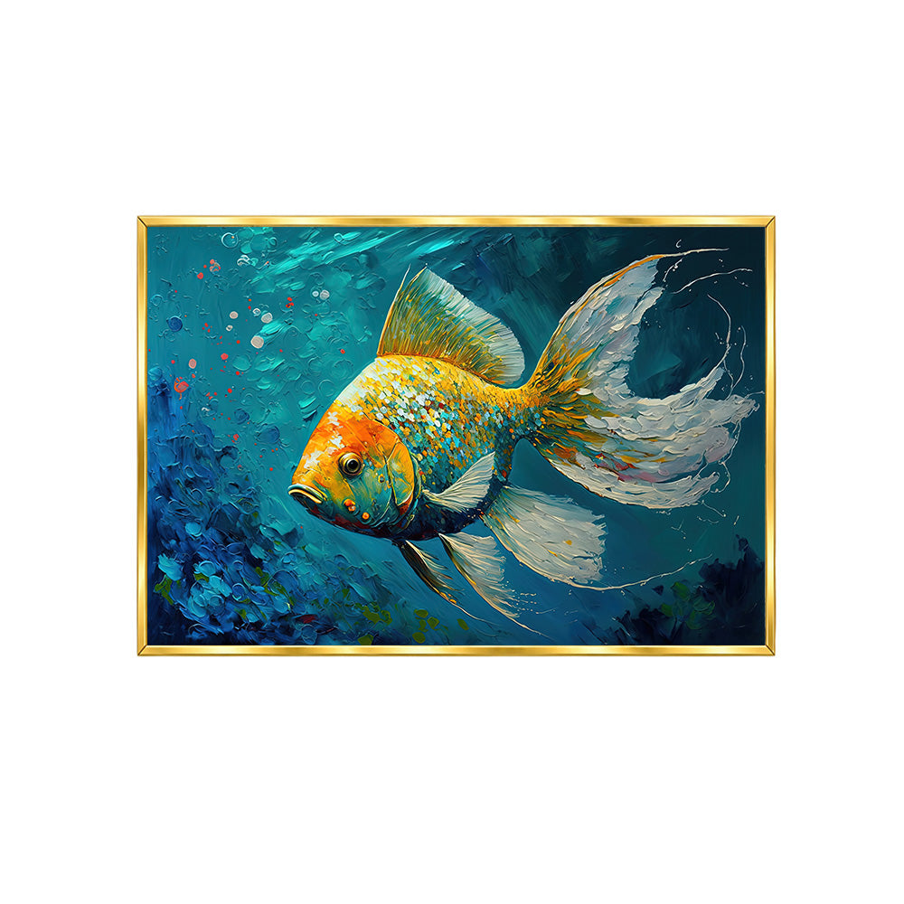 Sea Turtle Underwater Wall Painting | Canvas Wall Art for Living Room, Bedroom & Office