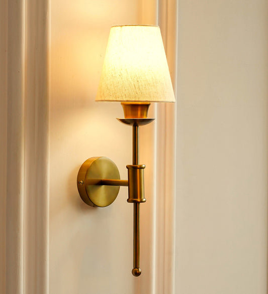Spacer Wall Lamp with Off White Fabric Shade