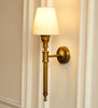 Corrugated Wall Lamp with Off White Fabric Shade