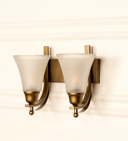 Double J Wall Lamp with Frosted Hammered Glass