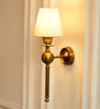 Ball Wall Lamp with Off White Fabric Shade