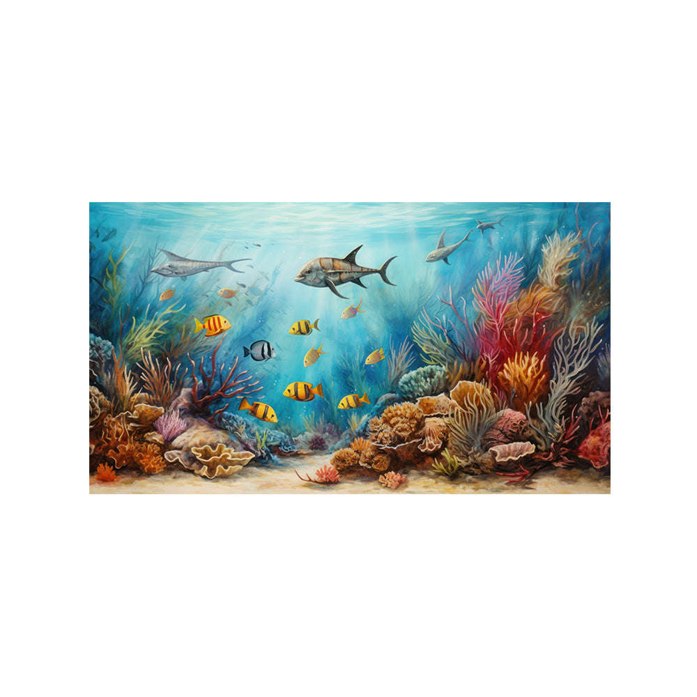 Coral Reef Underwater Wall Painting | Canvas Wall Art for Living Room, Bedroom & Office