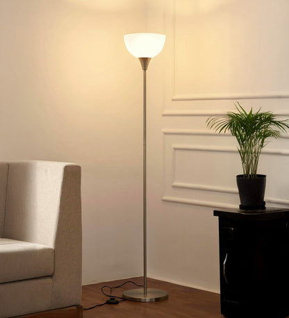 Satin Nickel Uplighter Floor Lamp