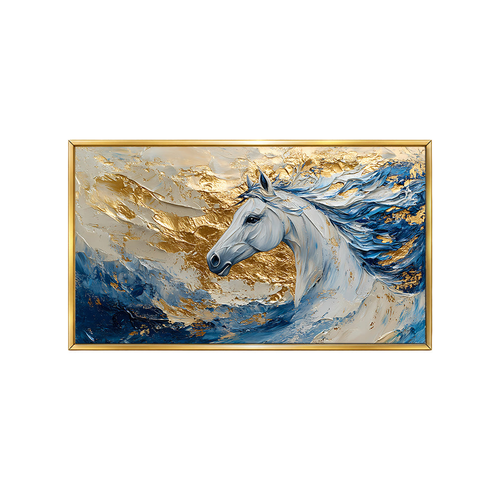 Sepia Homes Majestic White Horse Wall Painting | Canvas Wall Art for Living Room, Bedroom & Office