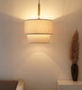 Double Decker Pendant with Off White Shade