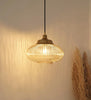 Ribbed Melon Golden Luster Glass Pendant