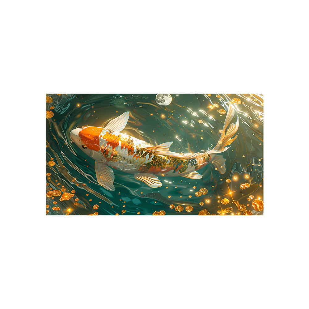 Koi Pond Wall Painting | Canvas Wall Art for Living Room, Bedroom & Office