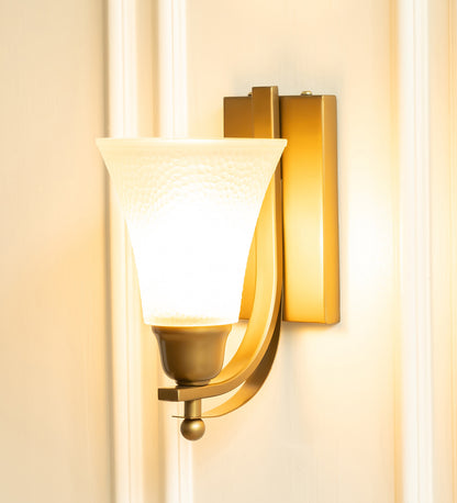 J Wall Lamp with Frosted Hammered Glass