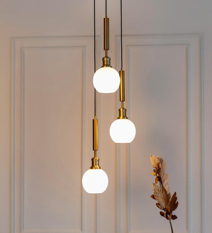 Triple Globe Pendant with Frosted White Glass