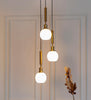 Triple Globe Pendant with Frosted White Glass