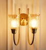 Double Hockey Wall Lamp with Crackled Glass