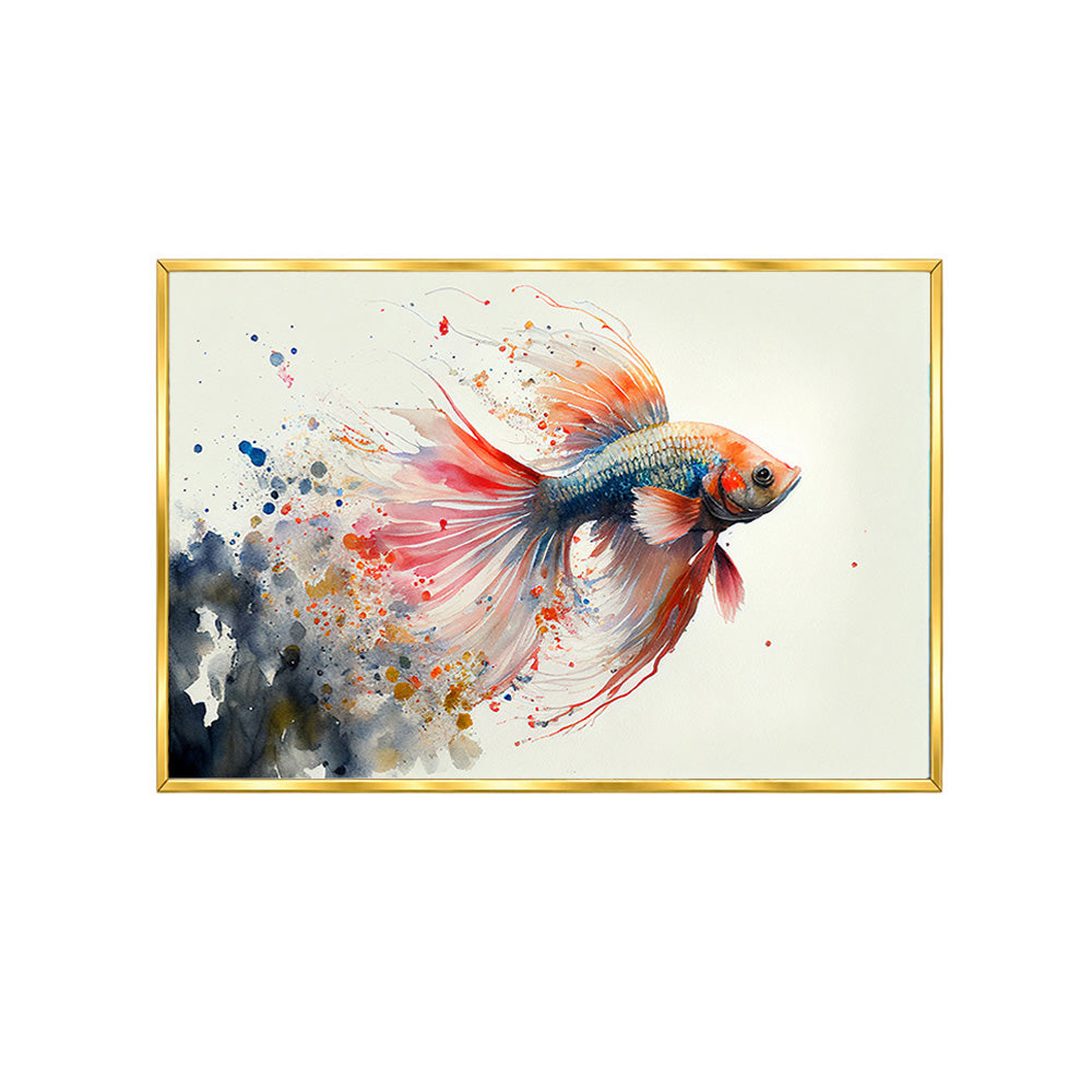 Sepia Homes Koi Fish Watercolour Wall Painting | Canvas Wall Art for Living Room, Bedroom & Office