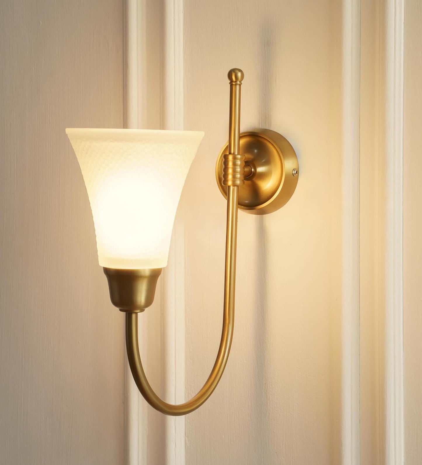 Hockey Wall Lamp with Frosted Hammered Glass