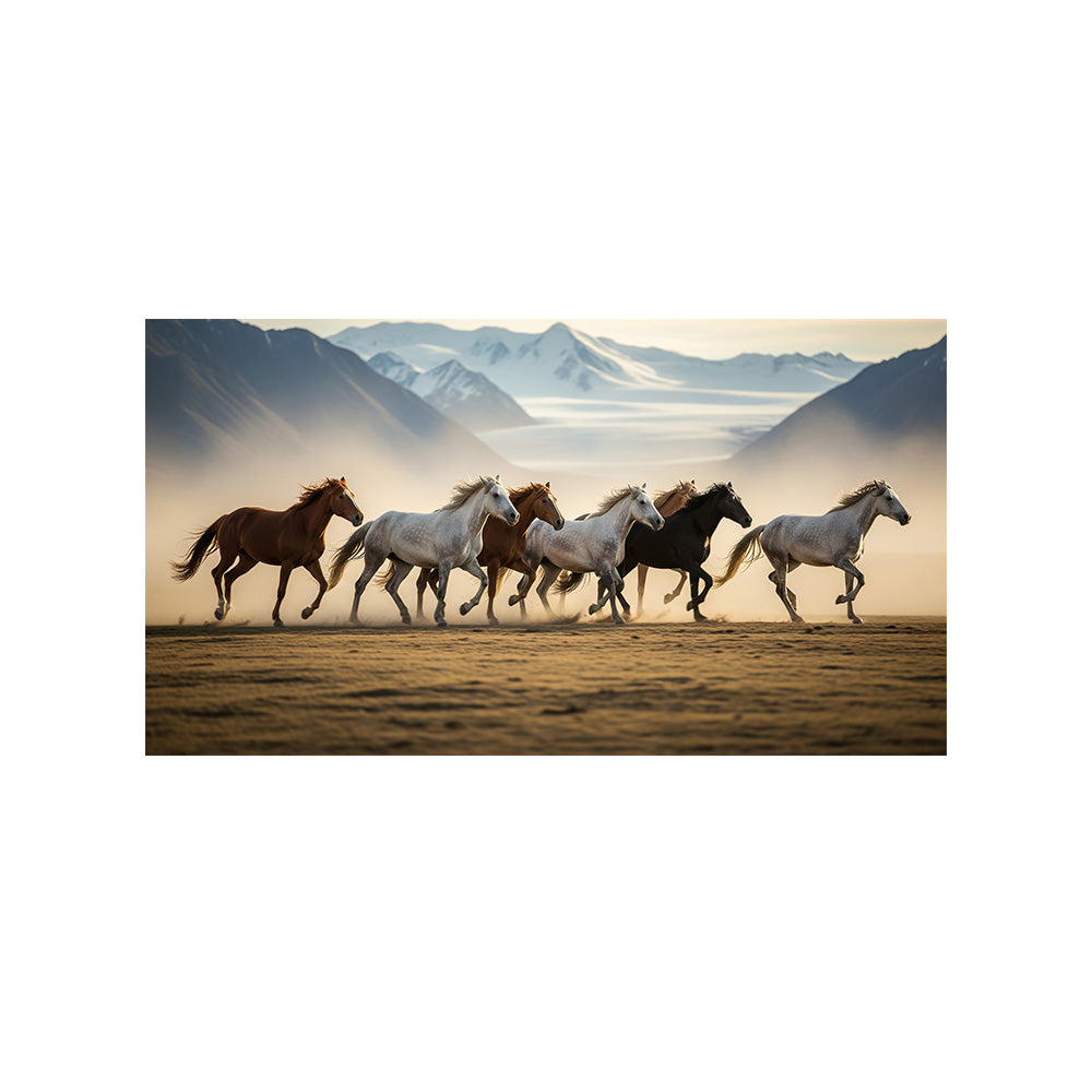 Horse Herd Sunset Wall Painting | Canvas Wall Art for Living Room, Bedroom & Office
