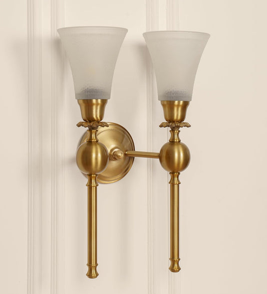 Double Ball Wall Lamp with Frosted Hammered Glass