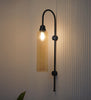 Modern Wall Lamp Black with Golden Glass