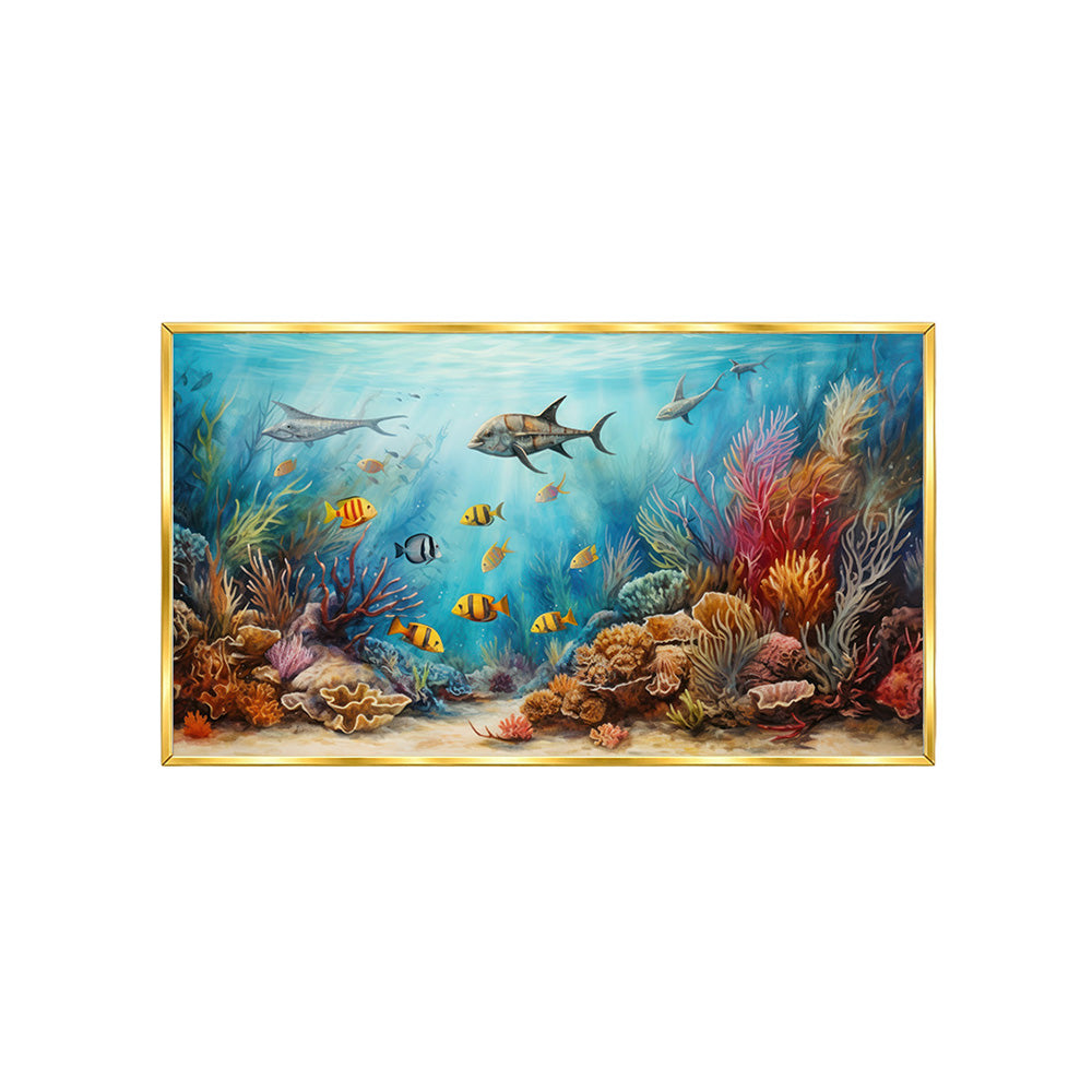 Coral Reef Underwater Wall Painting | Canvas Wall Art for Living Room, Bedroom & Office