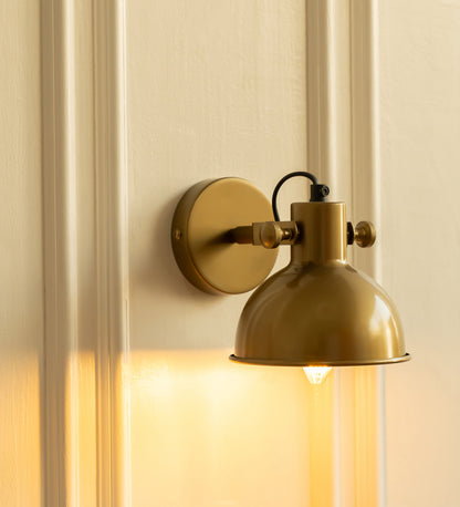 Adjustable Focus Reading Wall Light Brass Antique