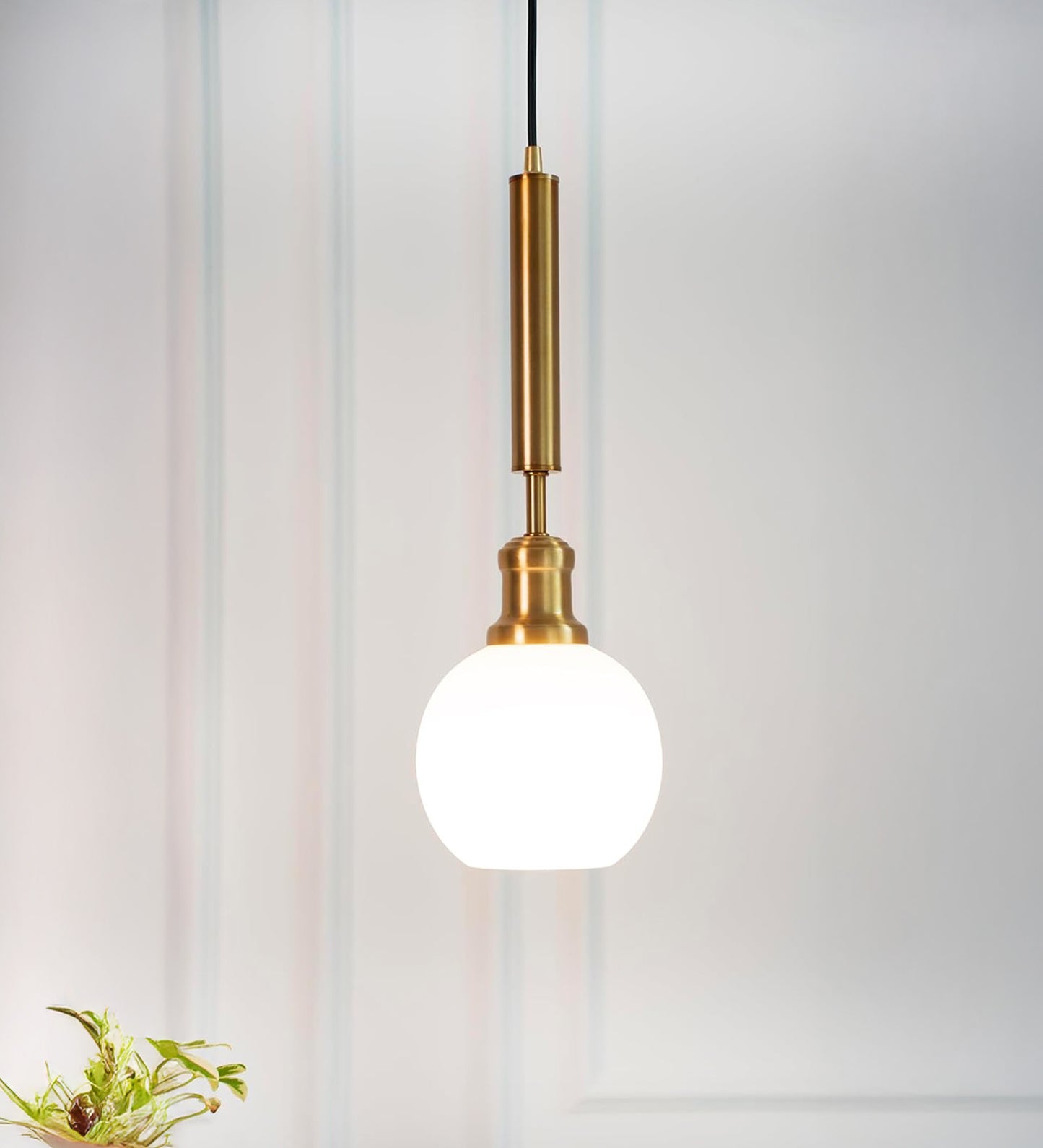 Globe Pendant with Frosted White Glass